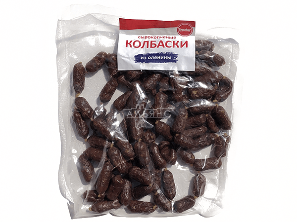 Колбаски сырокопченые "оленина" в Куровском