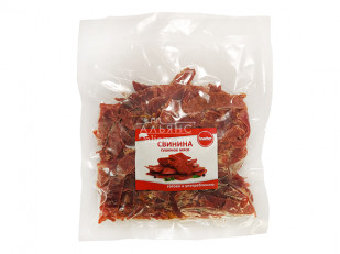 Джерки говяжьи со вкусом чеснока 45 гр.: Свинина вяленая (строганина)